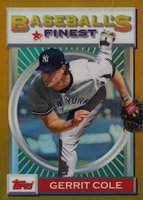 2020 Finest Flashbacks #124 Gerrit Cole Gold Refractor Baseball Card