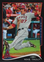 2014 Topps Chrome #1 Mike Trout Sliding-Black Refractor Baseball Card
