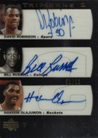2004 Upper Deck Trilogy Trimarks 1 or 2 #TMRRO Hakeem Olajuwon/David Robinson/Bill Russell Trimarks 2 Basketball Card