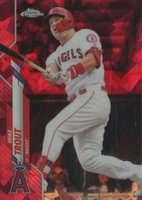 2020 Topps Chrome Sapphire Edition #1 Mike Trout Red Refractor Baseball Card