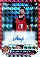 2023 Topps Chrome Topps Chrome Autographs #CGAS Alperen Sengun Red Geometric Basketball Card