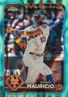 2024 Topps Chrome #28 Ronny Mauricio Aqua Lava Refractor Baseball Card