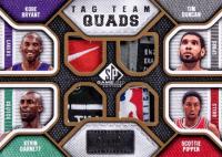 2009 SP Game Used Tag Team Quad #HOF Kevin Garnett/Kobe Bryant/Scottie Pippen/Tim Duncan Basketball Card