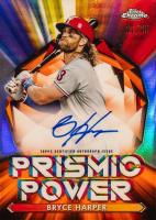 2021 Topps Chrome Prismic Power #PPABH Bryce Harper Autograph-Orange Refractor Baseball Card