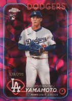 2024 Topps Chrome Update #USC108 Yoshinobu Yamamoto Magenta/Purple Lava Lamp Baseball Card