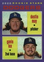 2020 Topps Heritage #188 Dustin May/Gavin Lux Chrome-Purple Refractor Baseball Card