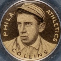 1910 Sweet Caporal Pins # Eddie Collins Small Letters Baseball Card