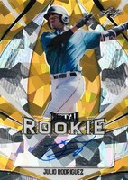 2020 Leaf Metal Rookie Autograph #MRJR3 Julio Rodriguez Gold Crystal 1/1 Baseball Card