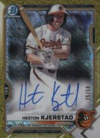 2021 Bowman Chrome Prospect Autographs #CPAHK Heston Kjerstad Gold Shimmer Refractor Baseball Card
