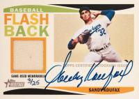 2013 Topps Heritage Flashback Autograph Relics #FARSK Sandy Koufax Baseball Card