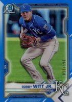 2021 Bowman Chrome Prospects #BCP193 Bobby Witt Jr. Blue Refractor Baseball Card