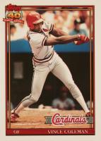 1991 Topps Tiffany #160 Vince Coleman Baseball Card