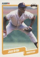 1990 Fleer #74 Jose Uribe Baseball Card