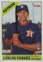 2015 Topps Heritage Real One Autographs #CC Carlos Correa Red Ink Baseball Card