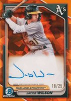 2024 Bowman Sapphire Edition Chrome Prospects Sapphire Autographs #JWI Jacob Wilson Orange Baseball Card