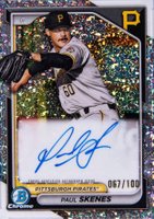 2024 Bowman Chrome Prospect Autographs #CPAPS Paul Skenes Mini Diamond Refractor Baseball Card