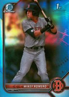 2022 Bowman Draft #BDC42 Mikey Romero Chrome-Sky Blue Refractor Baseball Card