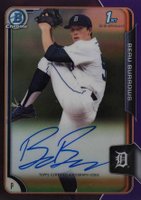 2015 Bowman Chrome Draft Pick Autograph #BCABB Beau Burrows Purple Refractor Baseball Card