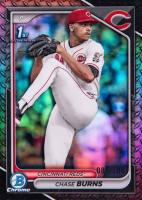 2024 Bowman Draft #BDC55 Chase Burns Chrome-Steel Metal Refractor Baseball Card