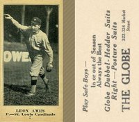 1916 The Globe Clothing #5 Leon Ames Baseball Card