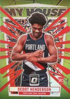 2023 Panini Donruss Optic My House #20 Scoot Henderson Lime Green Basketball Card