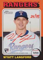 2024 Topps Heritage Real One Autographs #ROAWL Wyatt Langford Red Ink Baseball Card