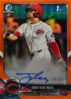 2018 Bowman Draft Chrome Draft Picks Autographs #CDAJI Jonathan India Orange Refractor Baseball Card