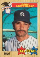 1987 Topps Tiffany #606 Don Mattingly Trademark on Front Baseball Card