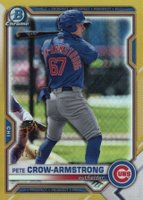 2021 Bowman Draft #BDC12 Pete Crow-Armstrong Chrome-Gold Refractor Baseball Card