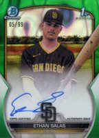 2023 Bowman Chrome Prospect Autographs #CPAESS Ethan Salas Green Lava Baseball Card