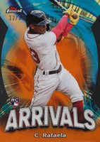 2024 Topps Finest Arrivals #A9 Ceddanne Rafaela Orange Refractor Baseball Card