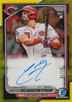 2024 Bowman Chrome Rookie Autographs #CRACE Christian Encarnacion-Strand Yellow Refractor Baseball Card