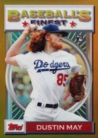 2020 Finest Flashbacks #69 Dustin May Gold Refractor Baseball Card