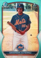 2023 Bowman Chrome Prospects #BCP154 Daiverson Gutierrez Aqua Baseball Card
