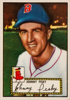 1952 Topps #15b Johnny Pesky Black Back Baseball Card