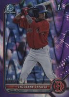 2022 Bowman Chrome Prospects #BCP61 Ceddanne Rafaela Purple Raywave Refractor Baseball Card