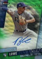 2019 Finest Autographs #FA-BL Brandon Lowe Green Wave Refractor Baseball Card