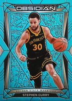 2023 Panini Obsidian #45 Stephen Curry Electric Etch Blue Flood Fotl Basketball Card