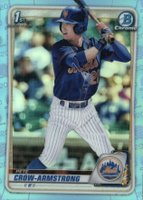 2020 Bowman Draft #BD72 Pete Crow-Armstrong Chrome-Sky Blue Refractor Baseball Card