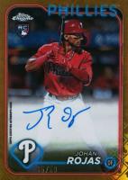 2024 Topps Chrome Logofractor Edition MLB Refractor Chrome Autographs #RCAJRO Johan Rojas Gold Refractor Baseball Card