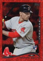 2014 Topps Update #US26 Mookie Betts Batting-Red Hot Foil Baseball Card