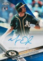 2017 Topps Chrome Rookie Autographs #RA-MO Matt Olson Blue Refractor Baseball Card