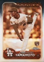 2024 Topps Chrome #18 Yoshinobu Yamamoto Sepia Refractor Baseball Card