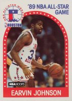 1989 Hoops All-Star Panels #166 Magic Johnson Perforated Basketball Card