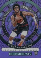 2023 Panini Obsidian Orbital #3 Scoot Henderson Electric Etch Purple Flood Basketball Card