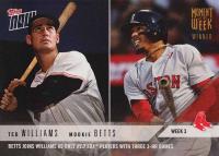 2018 Topps Now Moment of the Week #3W Mookie Betts/Ted Williams Gold Winner Baseball Card