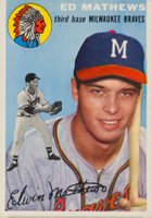 1954 Topps #30 Eddie Mathews Baseball Card