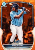 2023 Bowman Sapphire Edition Chrome Prospects #BCP145 Xavier Isaac Orange Baseball Card