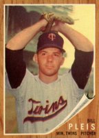 1962 Topps #124GT Bill Pleis Green Tint Baseball Card