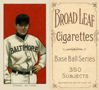 1909 White Borders Broadleaf 350  #469 Sam Strang Baseball Card
